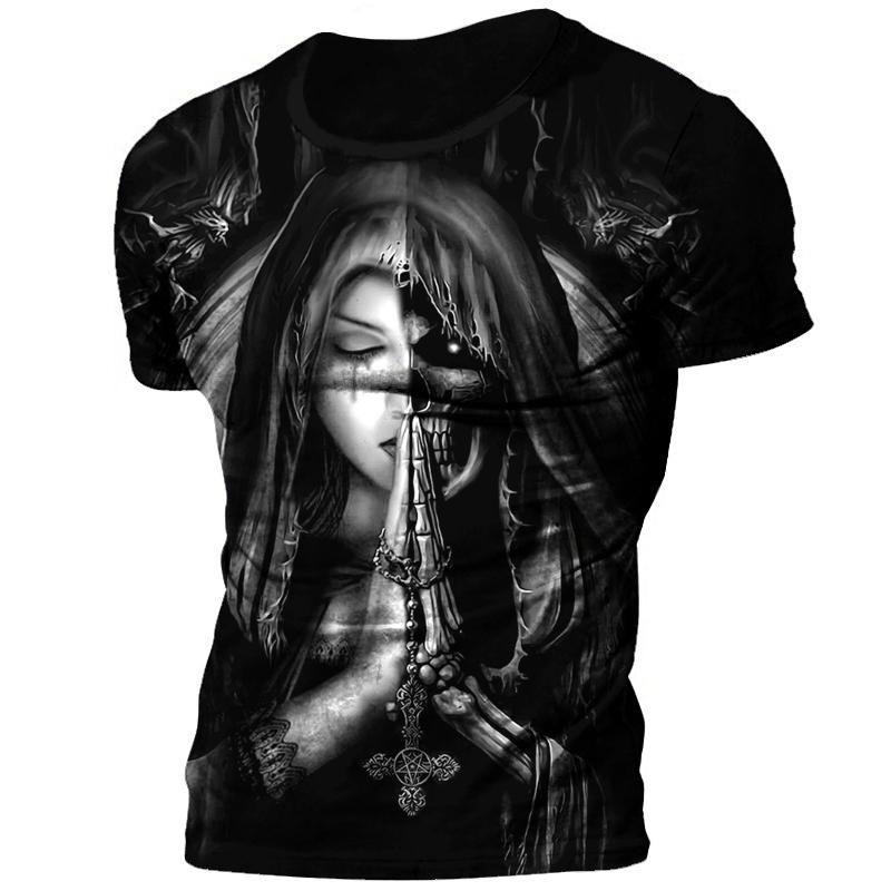 ETST WENDY 005 3D Print T-shirts voor heren Zomer Horrible Skulls O-hals Korte mouwen Tops Tees Skeleton Casual T-shirt Herenkleding Streetwear 4XL