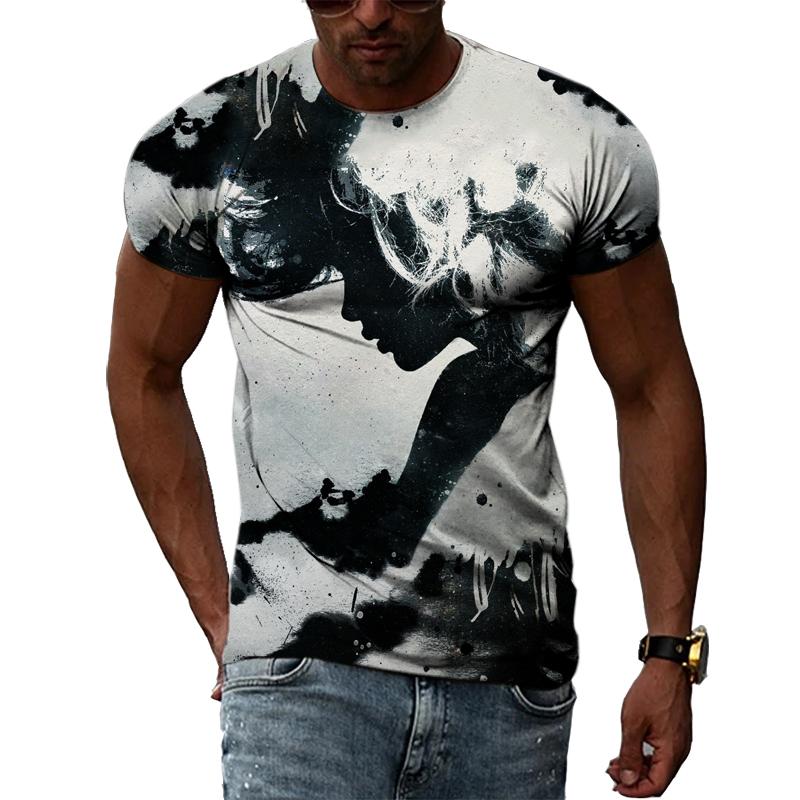 ETST WENDY 05 Mode Creatieve Retro Graffiti Art Mannen T-shirts Zomer Persoonlijkheid Sad grafische t-shirts 3D Harajuku Print Korte Mouw Tees Top 6XL