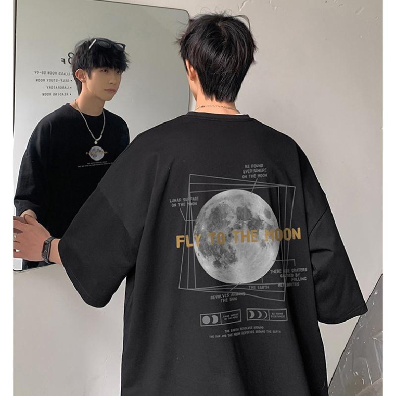Custer Men Clothes Mall Mannen T-shirts met korte mouwen Letter Grafische print Modemerk tees voor mannen Herenkleding Casual Tee Man Zomer Koreaanse Retro Tops Voor XL zwart