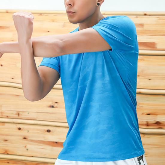 Moke Pullover-top Populair voetbalshirt met korte mouwen, hoog elastisch fitness-strak T-shirt, streetwear 3XL zwart