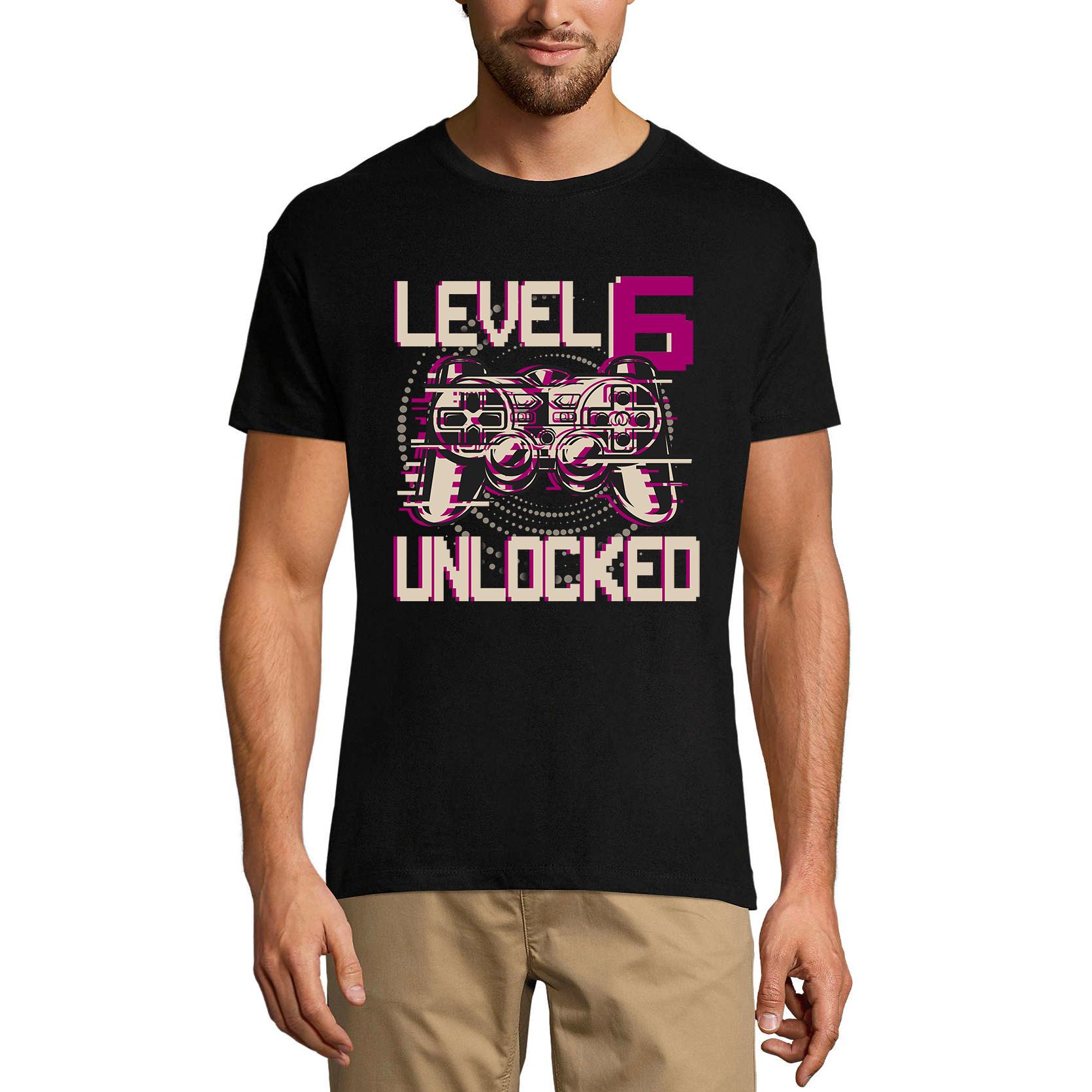 Ultrabasic Heren gaming T-shirt niveau 6 ontgrendeld - grappig Gamer 6e verjaardag T-shirt XS zilver zandkleur