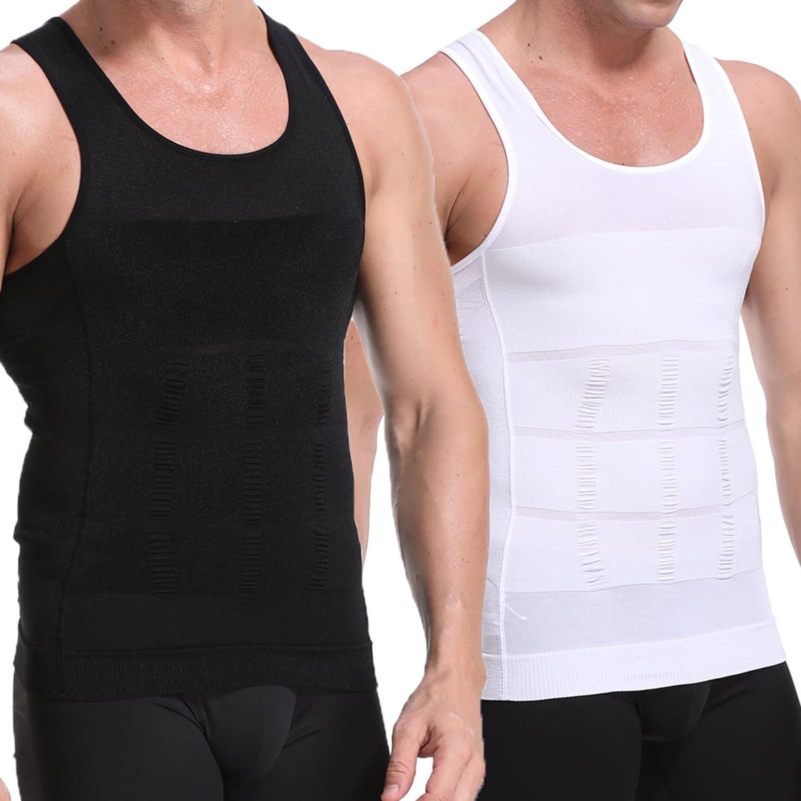 Ximalaya (Qunide) Mannen Afslanken Body Shaper Mannelijke Compressie Shirt Shapewear Tank Top XL wit