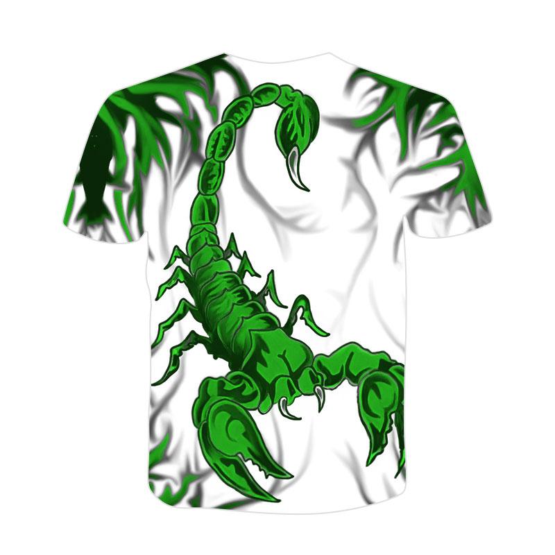 ETST 07 3d Scorpion Print Heren Pullover T-shirt Horror Heren O-hals Casual Mode Korte Mouw Vintage Persoonlijkheid Top S