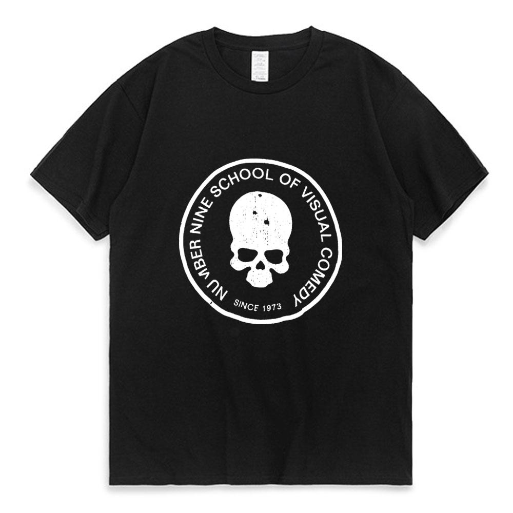Nexus Athleisure Nummer (N)ine T-shirt Zomer Retro Korte Mouw Tops Street Trend All-match T-shirt Mannen Vrouwen College Koppel Comfort Tees Nieuw L wit
