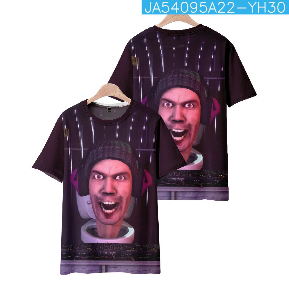 TOP COOL FASHION Mode Dames/Heren Casual Game Skibidi Toilet Bedrukte Korte Mouw T-shirts XXS veelkleurig