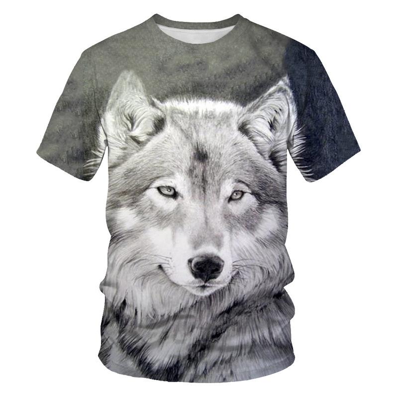 ETST WENDY 05 Mode Hip Hop 3D Animal Wolf Mannen t-shirt Zomer Trendly Casual Persoonlijkheid Gedrukt grafische t-shirts O-hals Korte Mouw Tees M