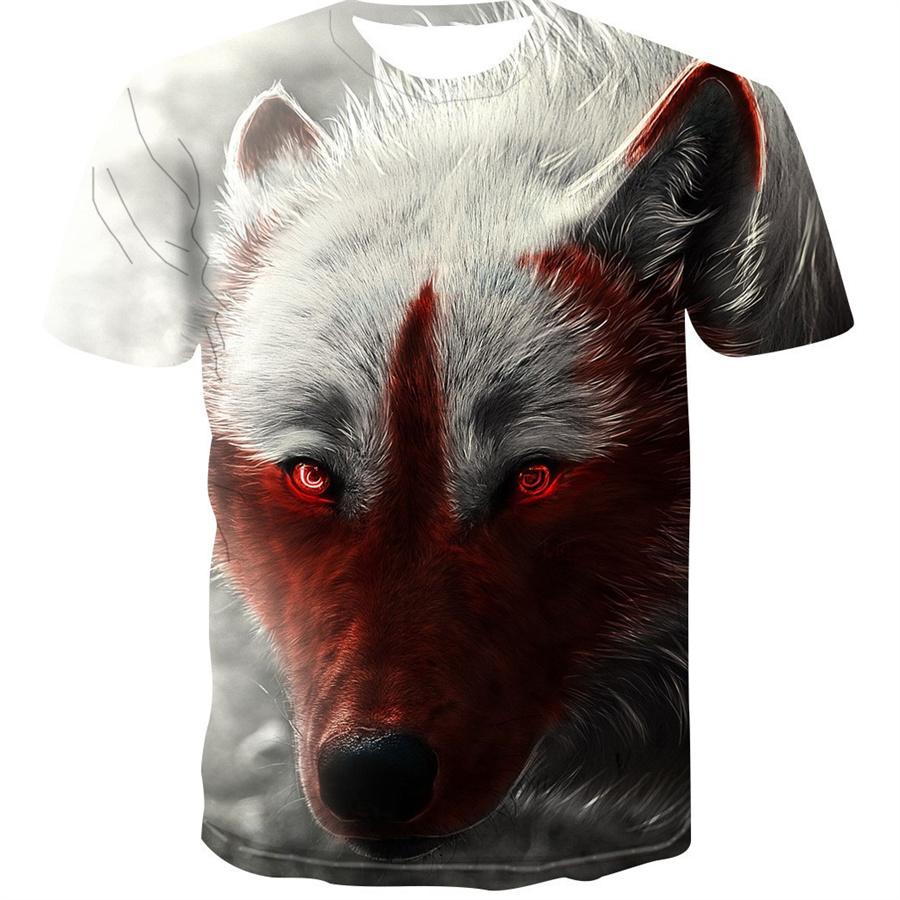WowClassic Zomer heren T-shirt 3D dierenprint losse ronde hals korte mouw tops heren 6XL