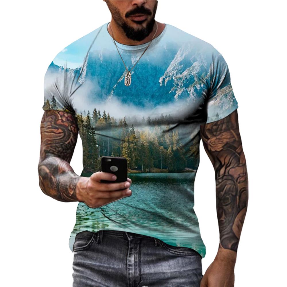 ETST WENDY 05 Mode Coole Stijl Natuurlijk Landschap Unisex 3D Bedrukte T-shirts Mannen Casual Persoonlijkheid Korte Mouw Straat Trend Zomer Tees Tops 6XL