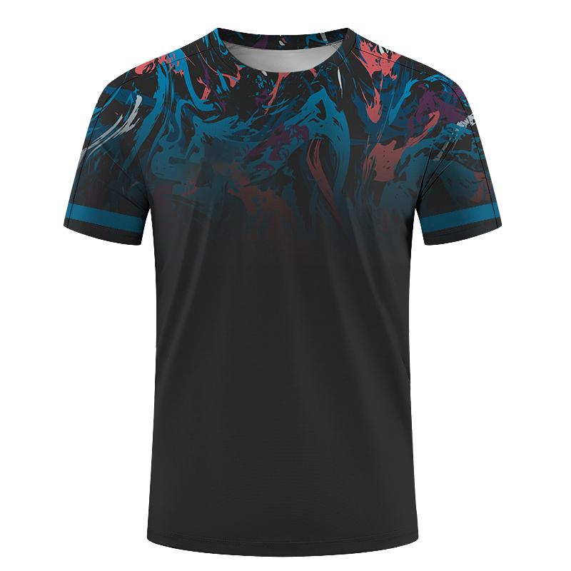 ETST WENDY 005 Outdoor Fitness Trainingspakken Heren Korte Mouw T-shirt Vrijetijdsbesteding O-hals Vrouw Tops 2023 Zomer Sneldrogend Materiaal Trainingskleding XS