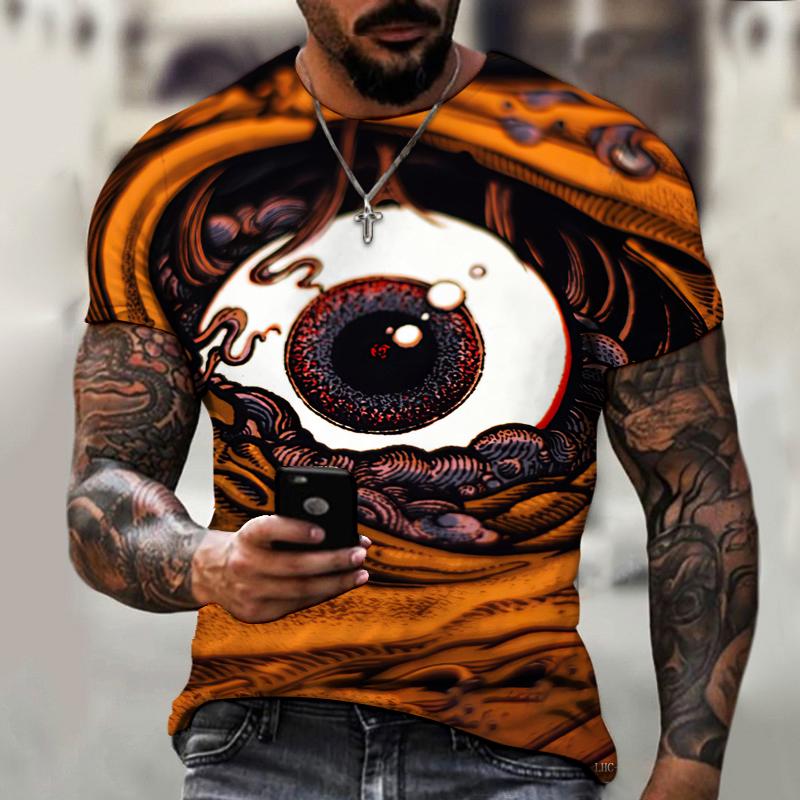 ETST 03 2022 merk herenshirt 3D-printen God's Eye, Sky Mystery, Street Trendy Cool T-shirt met ronde hals, comfortabel groot formaat 5XL 6XL