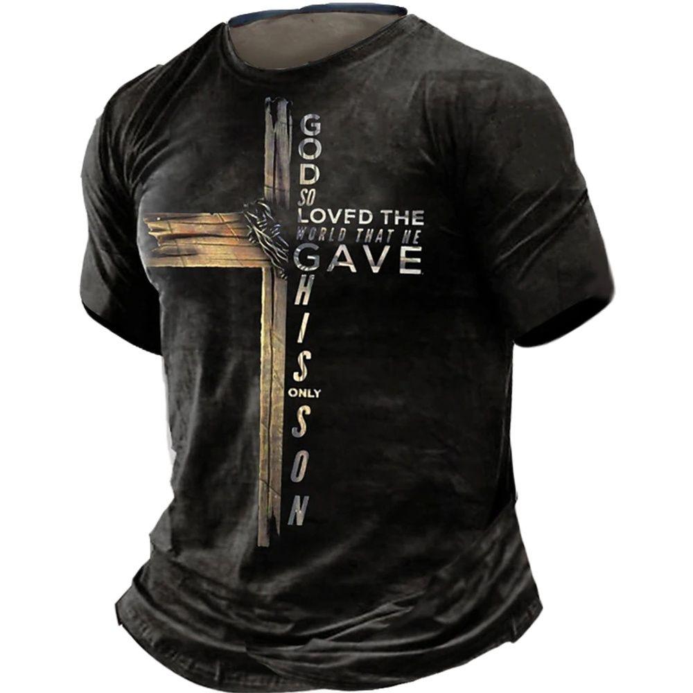 ETST WENDY 005 Hip Hop Losse Mannen Streetwear T-shirts Cross Print Casual Klassieke 2023 Zomer O Kraag Korte Mouw T-shirt Plus oversize 6XL XL