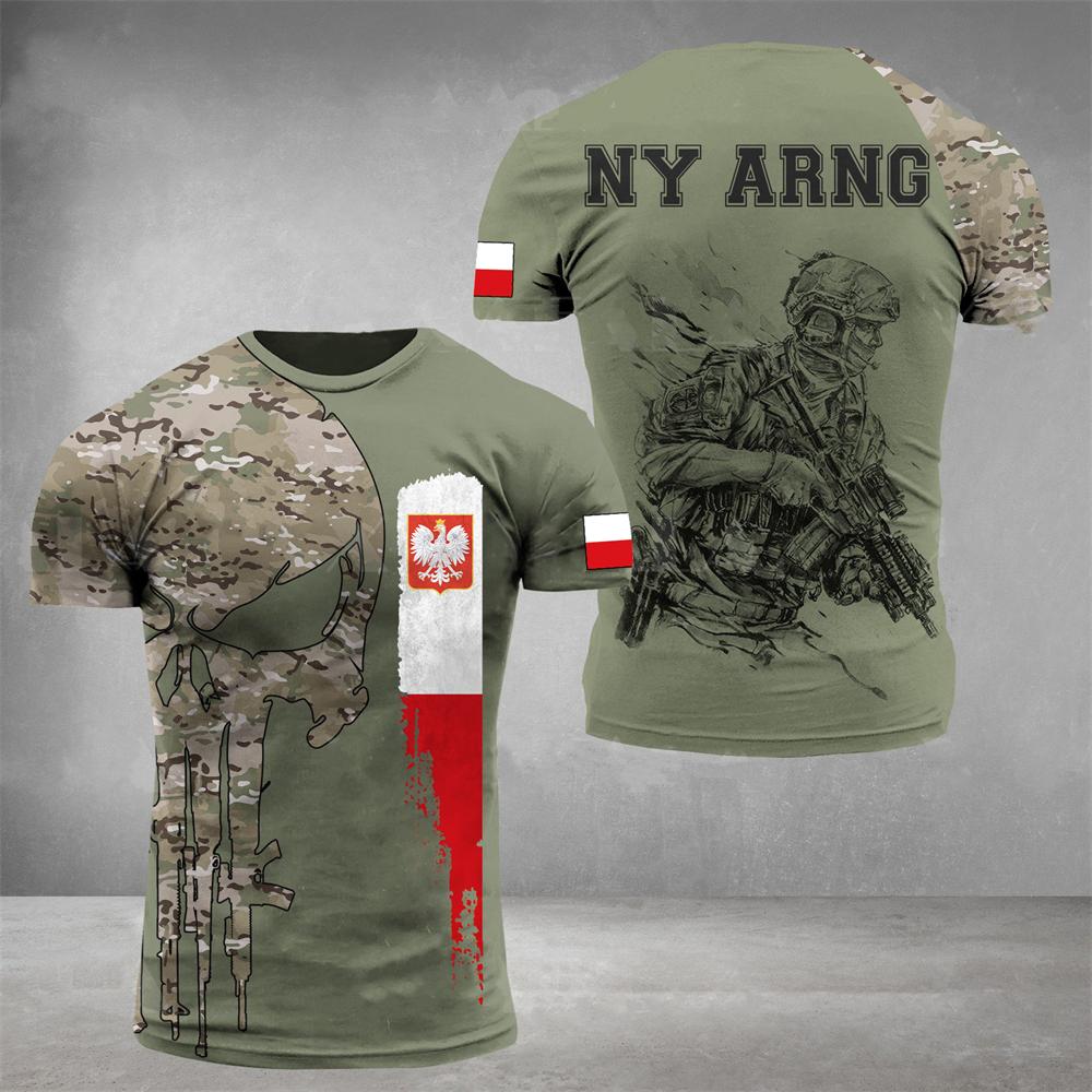 ETST WENDY 005 Mannen T-shirt Zomer Korte Mouw 3D Gedrukt Polen Soldaat Veteraan Harajuku Losse Top T-shirt Mannen Oversized Kleding 6XL M