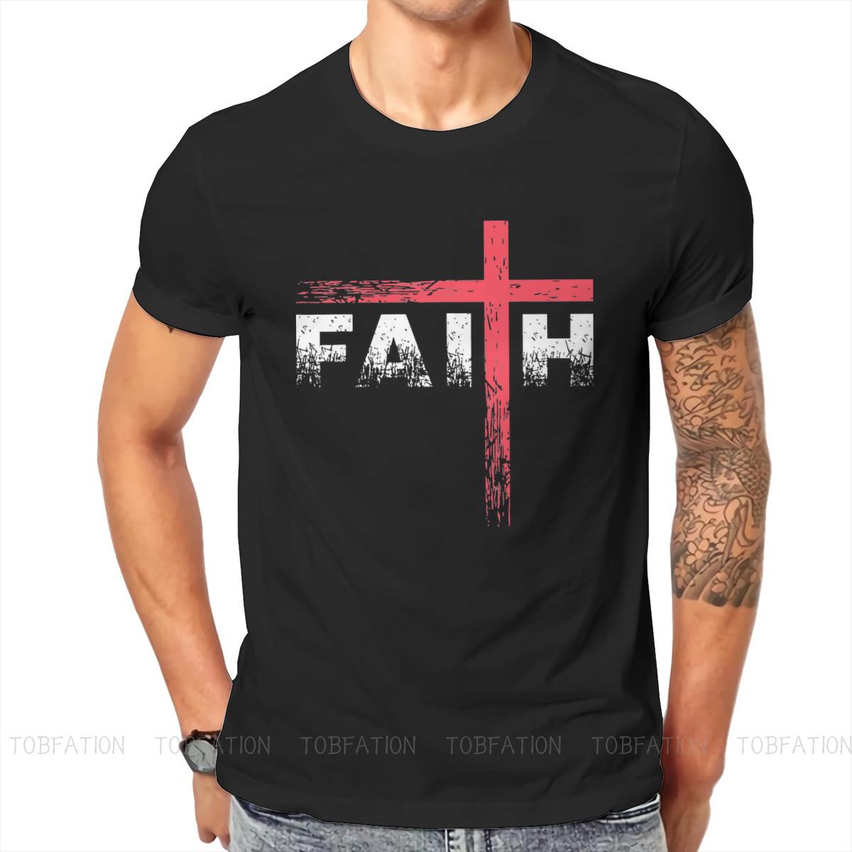 ETST 03 Christian Faith Cross Essential T-shirt Vintage grafische herenkleding Tops Katoenen O-hals T-shirt M