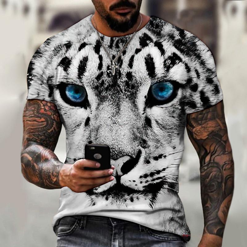 Xiao Xiang Zomer Dier Woeste Tijger 3D Bedrukte T-shirts Fashion Casual O-hals Korte Mouw Sportkleding Streetwear Oversized Tops 6XL