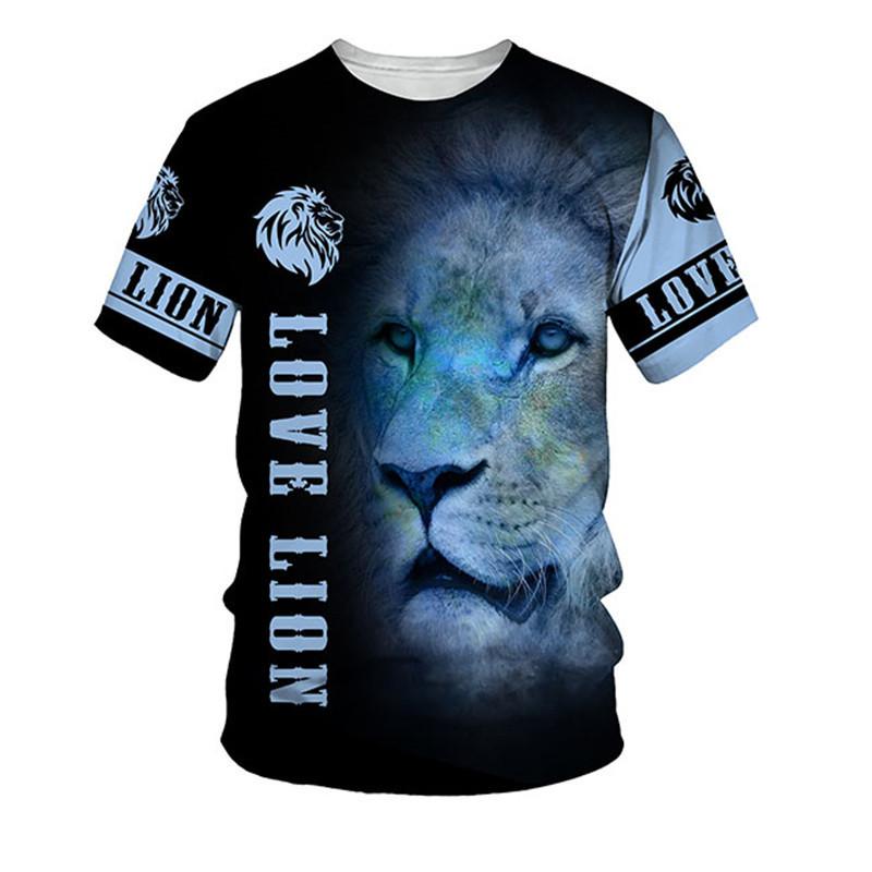 HerSight Streetwear 3D Dier T-shirt Man Leeuw Afdrukken Tee Shirts Grappige Hip Hop Mannen Vrouwen Casual Top 6XL