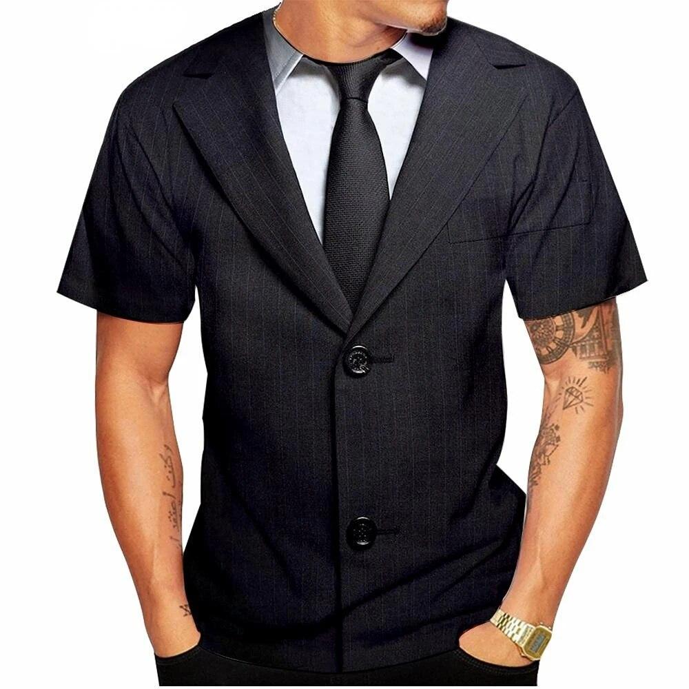 Bobby 2 Neppak Strikje 3D Print T-shirt Heren Smoking Stropdas T-shirt Zomerkleding Tops 6xl Straat Casual Sport Oversized Herenkleding L
