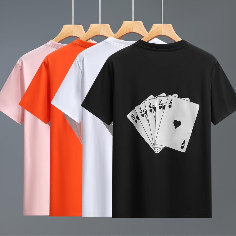 Smiao Oversized T-shirt heren plus maat 4XL-11XL print korte mouw T-shirt zomer herenkleding 11XL oranje
