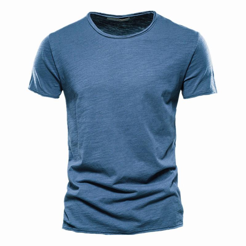 WowClassic Katoenen T-shirt Heren Zomerkleding Korte mouw O-hals Effen Sport-T-shirts Heren Zwart Wit Tops 3XL kameel