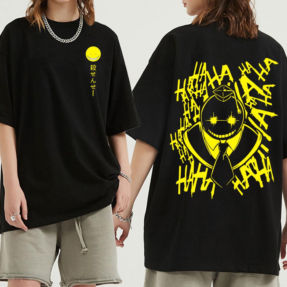 New Young Japanse Anime Assassination Classroom Korte Mouw Cosplay Korosensei Print Mode Zomer Heren T-shirt Hip Hop Top XL zwart
