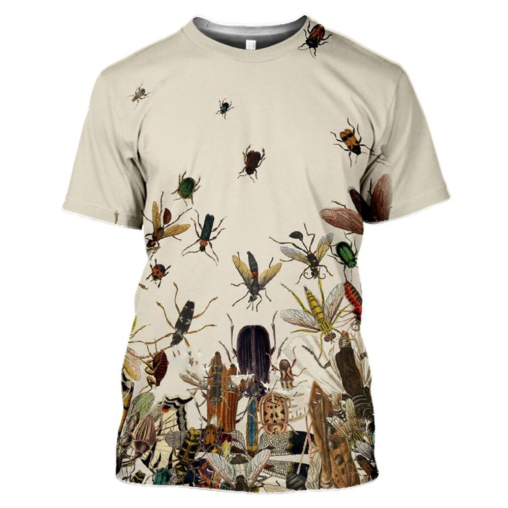 ETST WENDY 005 Heren T-shirt 3D Print Insect Patroon Tops Zomer O-hals Casual Korte Mouw Oversized Trui Mode Streetwear Herenkleding L