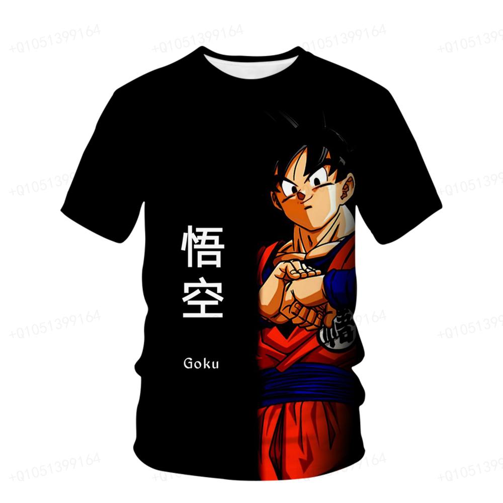 Baibao QIQI Zomer Super 3D-printen Super Saiya Man Goku T-shirt Kinderen Cartoon Kleding Casual Comfort T-shirt M