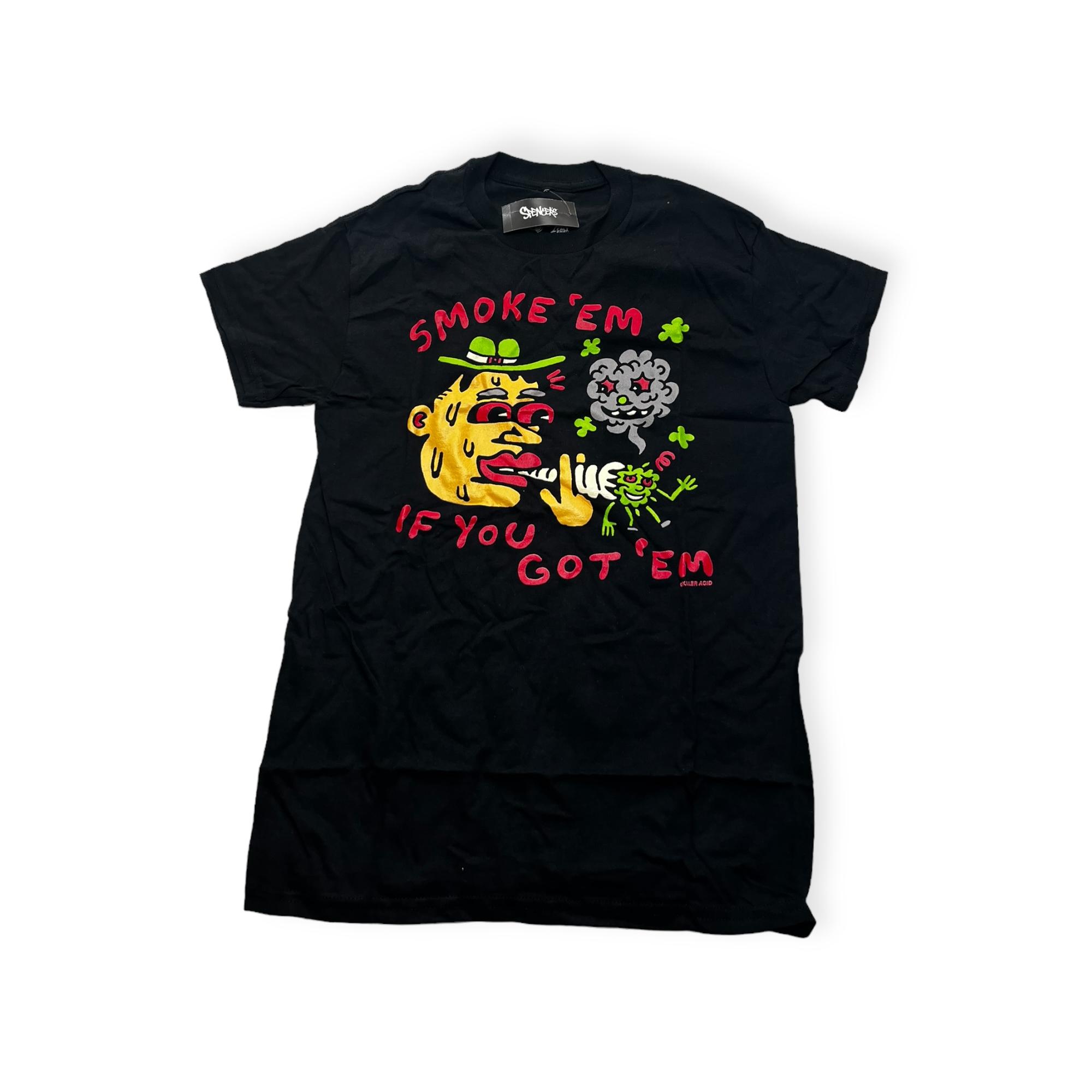 Outletup-clothes Koszulka T-shirt męski okrągły dekolt SPENCER'S nadruk L