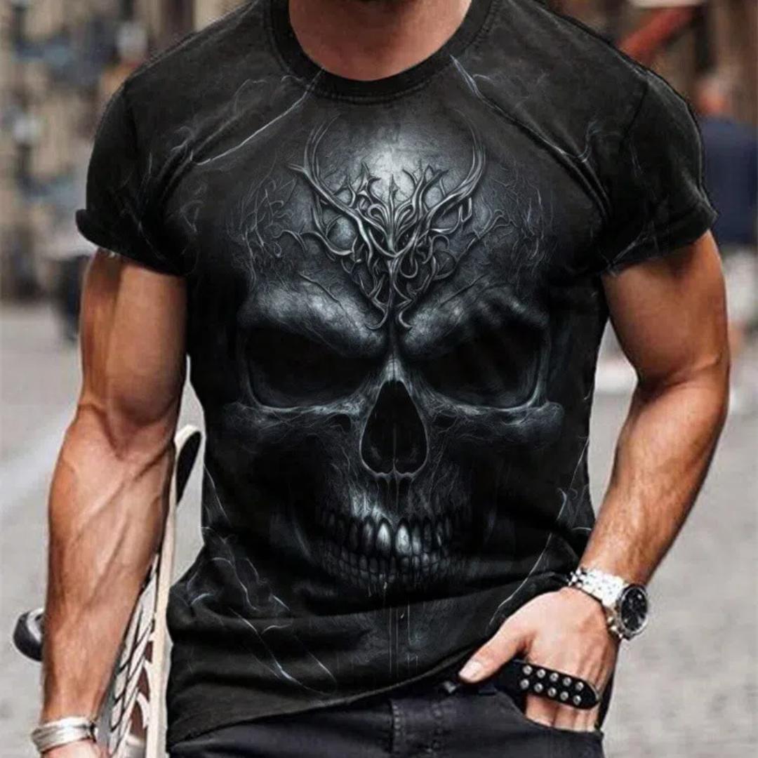 ETST 011 Heren T-shirt Vintage Punk Korte Mouw Doodskop Print Heren Top Oversized Casual Hip Hop T-shirt Zomer O-Hals Heren T-shirt Kleding XL
