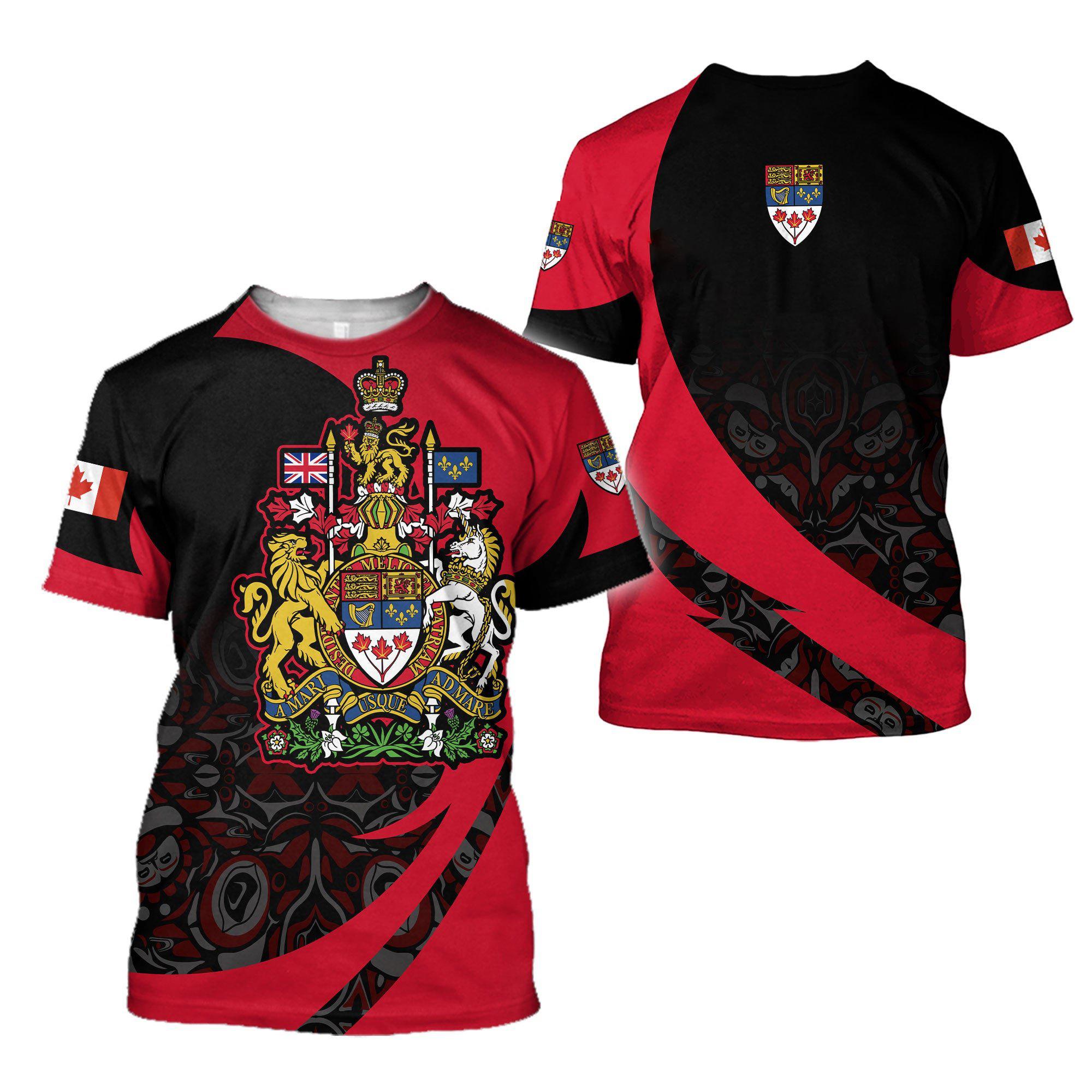 Bobby 2 Canadese vlag Nationaal embleem Gedrukt esdoornbladpatroon Harajuku Heren Damesmode Straat Ronde hals T-shirt met korte mouwen L