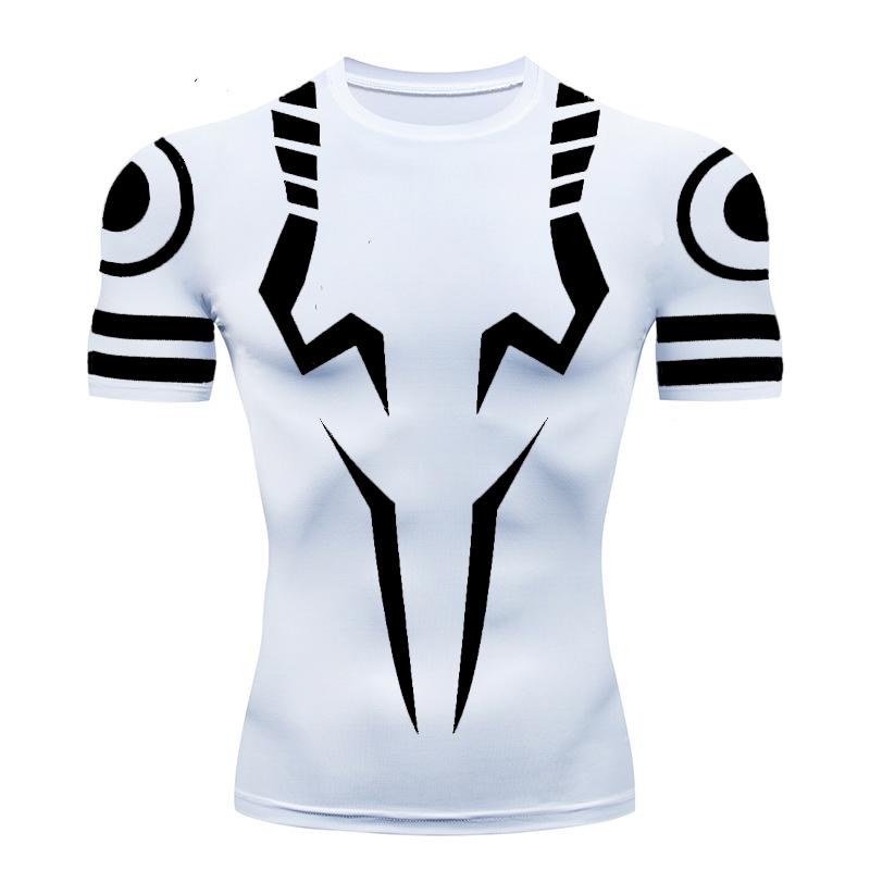 ETST 011 3D-print compressieshirts voor heren Atletische snel drogende T-shirts Tops Gym Workout Fitness Ondershirts Basislagen Anime Rash Guard M