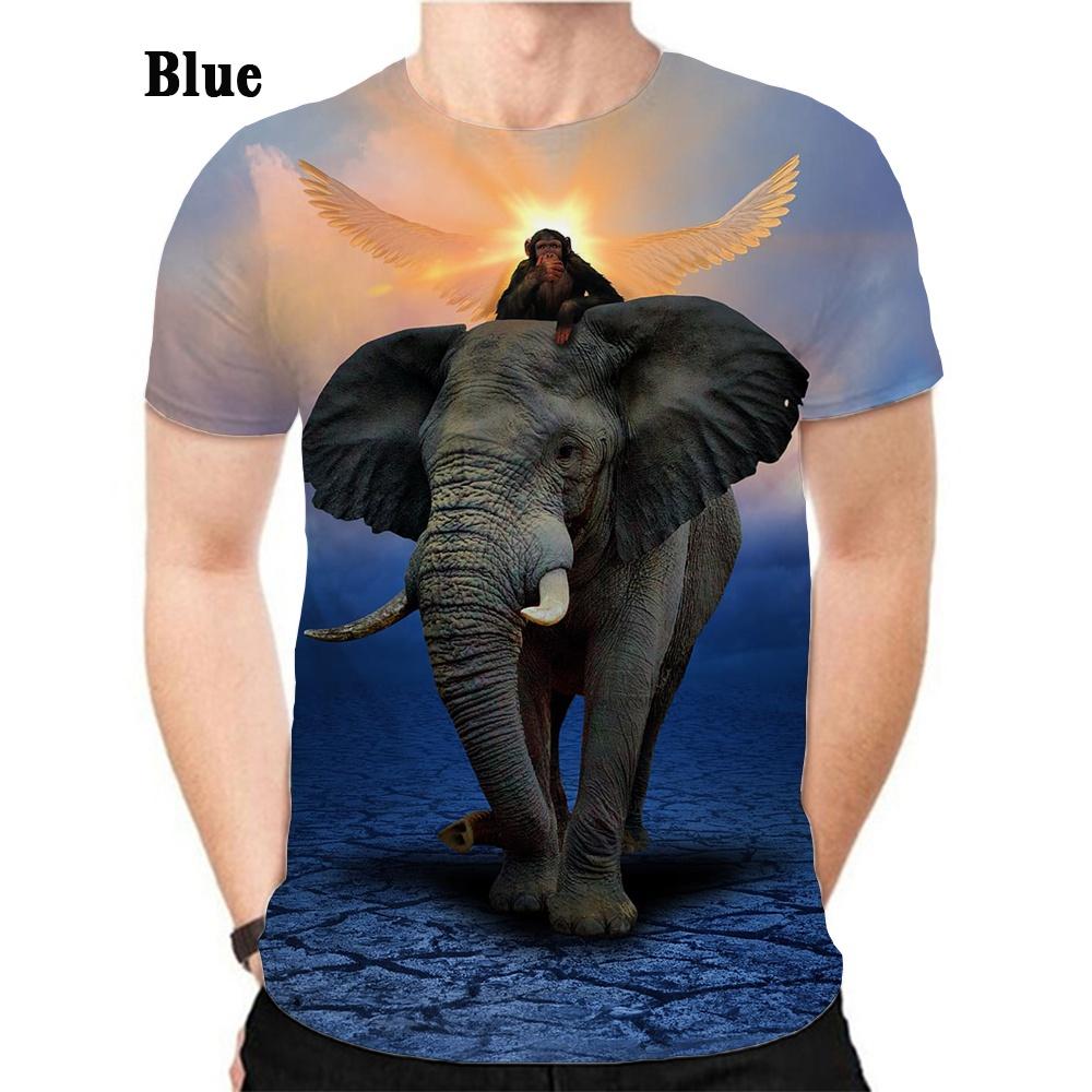 ETST 05 Mode Heren/Vrouwen Dier Geprint Olifant 3d T-shirt Casual Korte Mouw Ademend Zacht en Comfortabel T-shirt XS-5XL 6XL