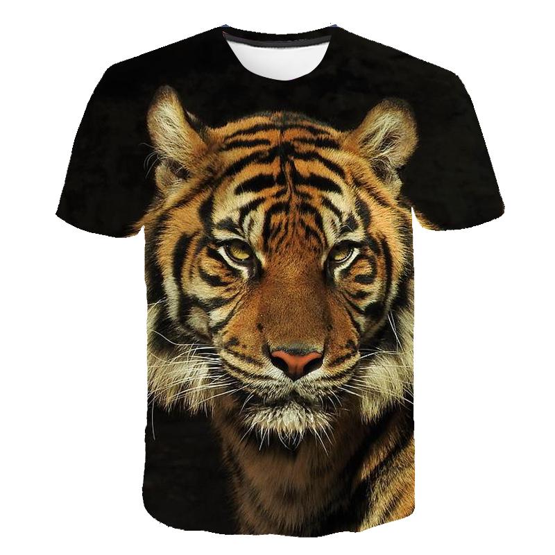 ForYourBeauty Losse Zomer Tops Mannen Plus Size Kleding Dier 3D Print T-shirt Paar Tijger Wolf Patroon Tees O Hals Korte mouw Top Ademend Man Shirts 6XL