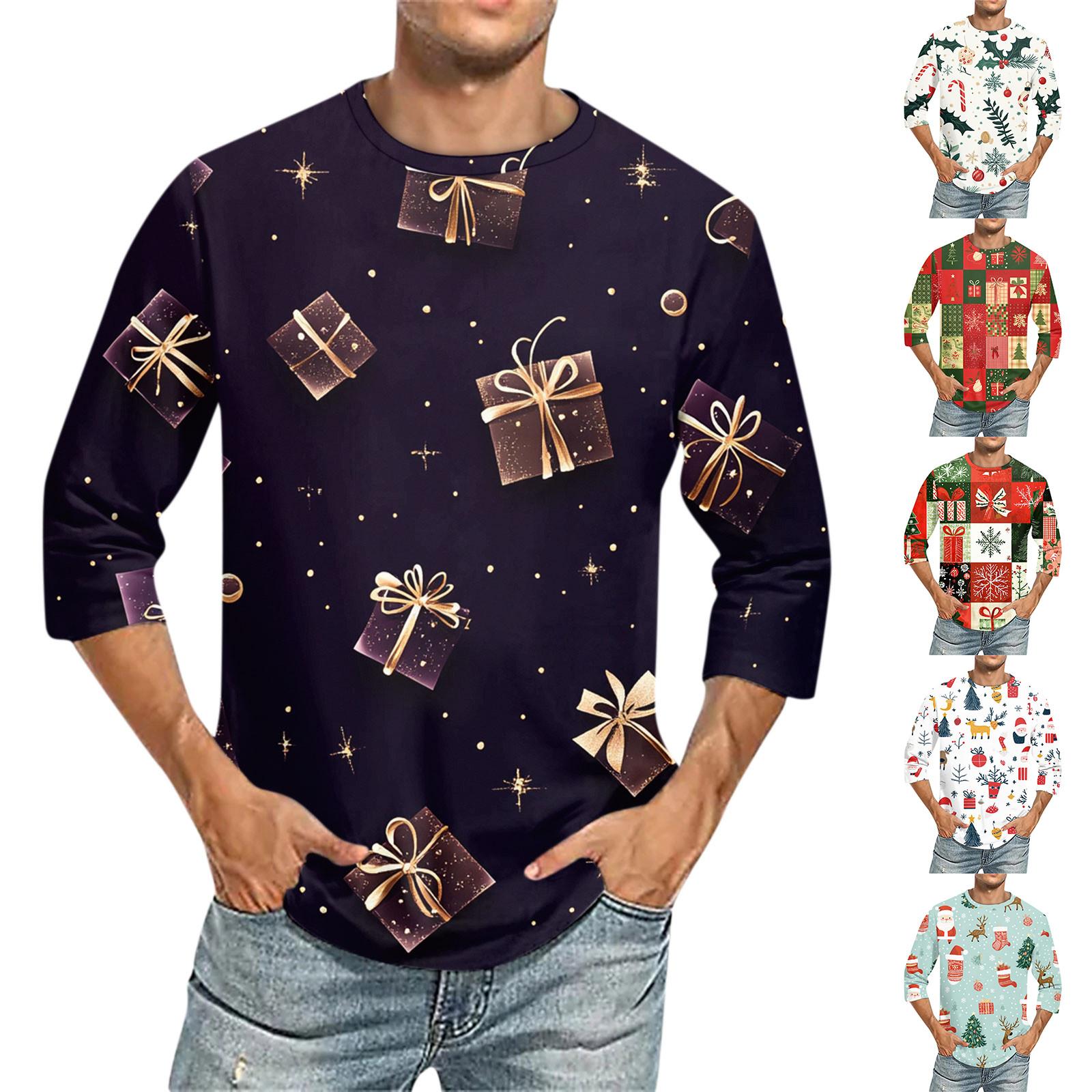 Ximalaya Heren Ronde Hals Driekwart Mouw Top Casual Mode T-shirt XXXXL