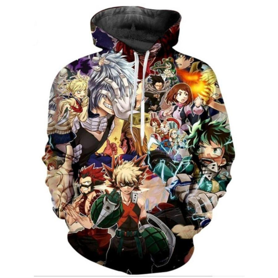 ETST 011 2020 Anime Boku No Hero My Hero Academia 3D Print Casual Sweatshirt Heren Dames Hoodies XL