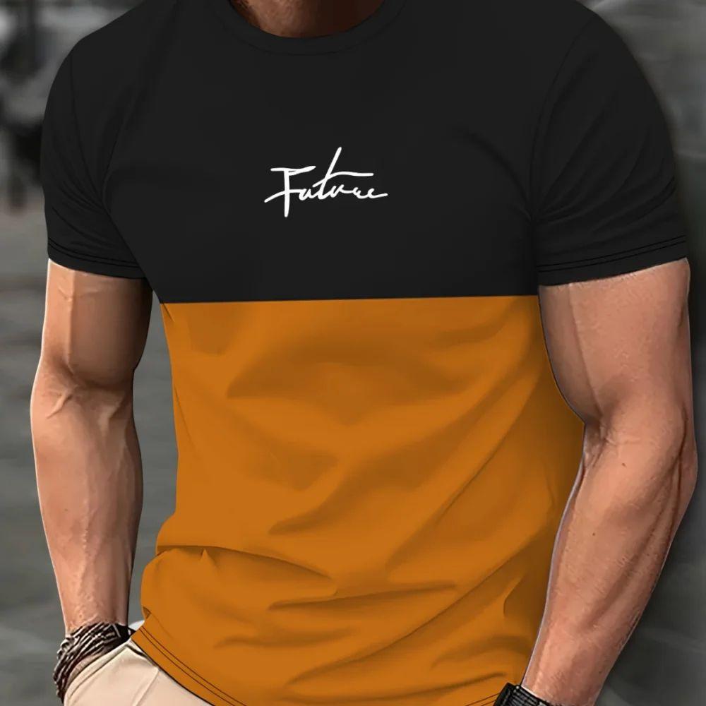 ETST 03 2024 Casual Heren T-shirts Lente Kleding Ombre Shirts Oversized Korte Mouw Tops Jongens Tees 5XL Vintage Voor Heren T-shirts 6XL