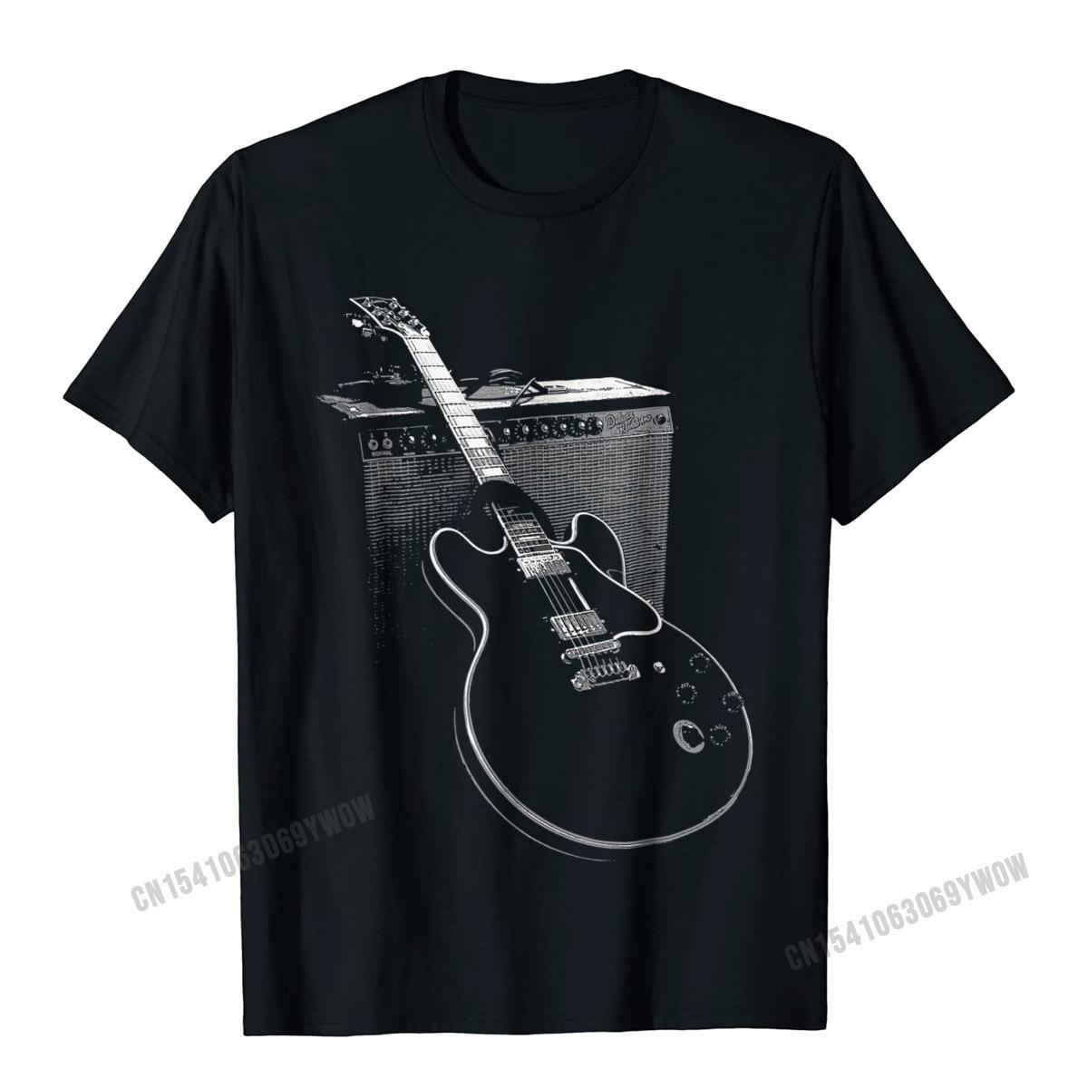 HerSight Katoen Legendarische Blues Gitaar En Amp T-shirt Camisas Heren Speciale Bedrukte T-shirts Katoenen Heren Tops & T-shirts Bedrukt Op XL zwart