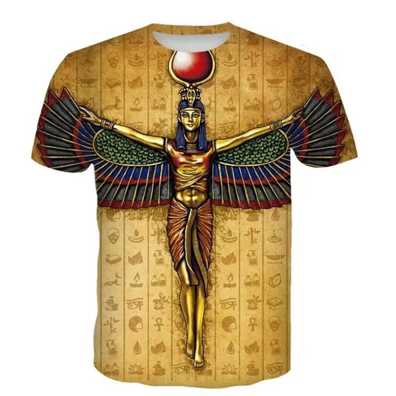 ETST 03 Oude Horus T-shirts Egyptische God Oog van Egypte 3D Print Heren Korte Mouw T-shirt Oversized Harajuku Y2k Tops Tees Kinderkleding XL