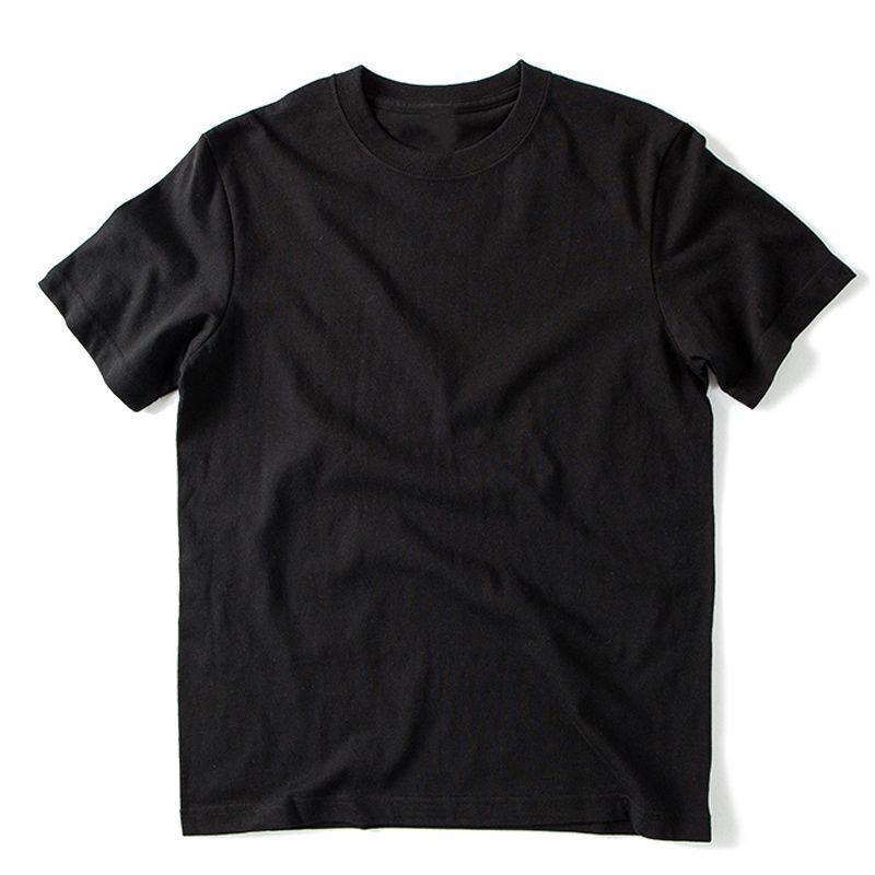 Top Men Wardrobe Heren 180g katoenen zomer T-shirt met korte mouwen, ronde hals en logo M zwart