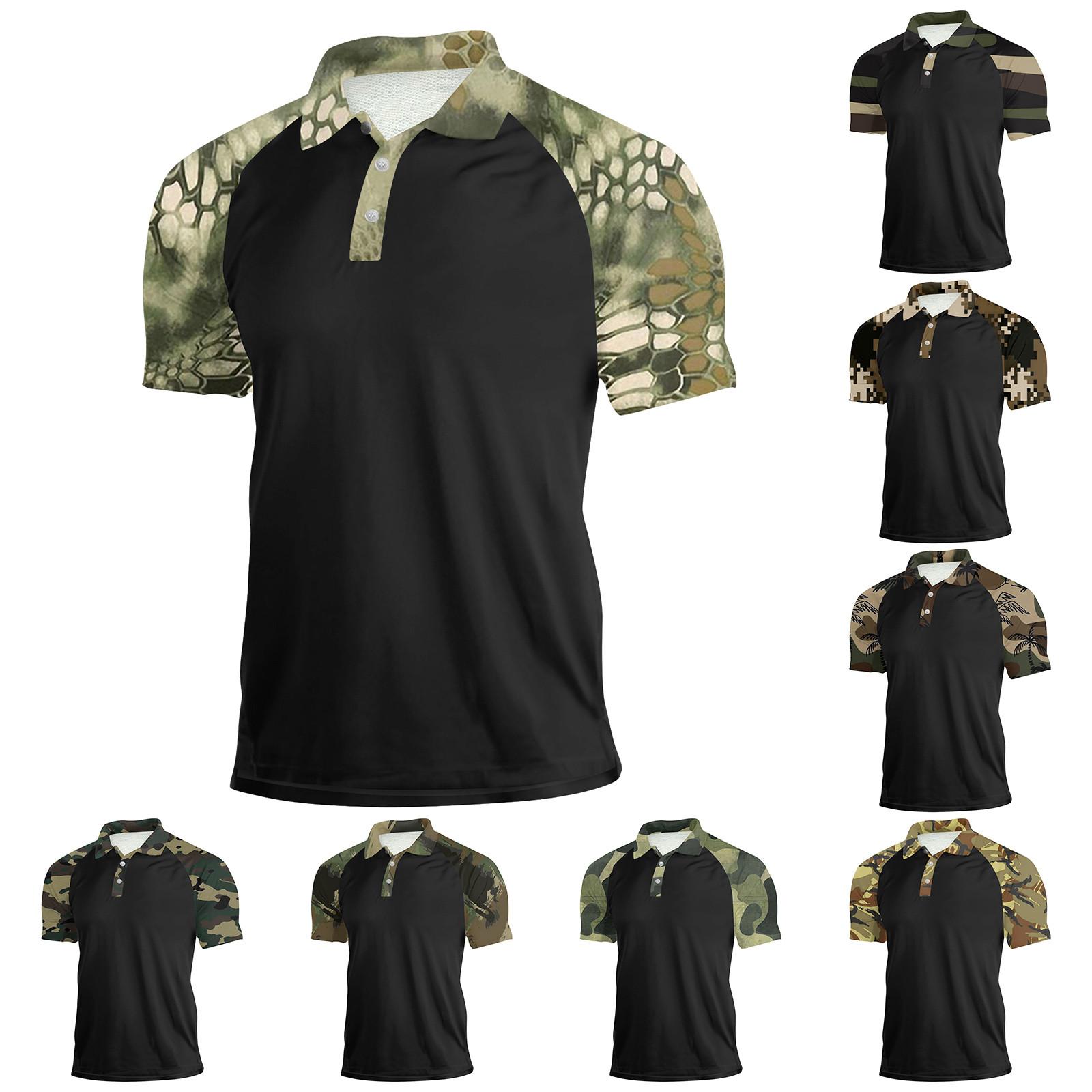 Hong Hollyland Heren zomer T-shirt camouflage print korte mouwen shirt L