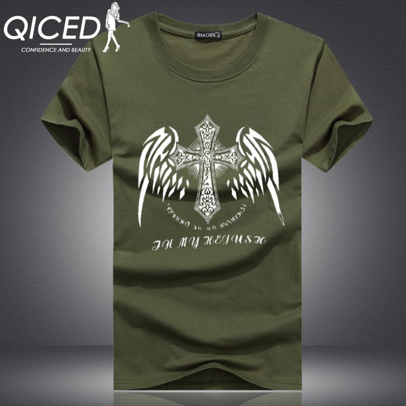 QICED Zomer T-shirt met korte mouwen Heren O-hals Trend Ondershirt M geel