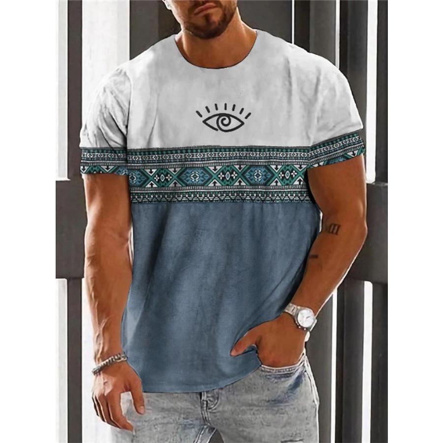 BOLIV MODA Vintage Etnische T-shirt 3D Print Kleding O-hals Mannen Tops Oversized Korte Mouw Tee Zomer Losse Mannelijke Streetwear Herenkleding 6XL