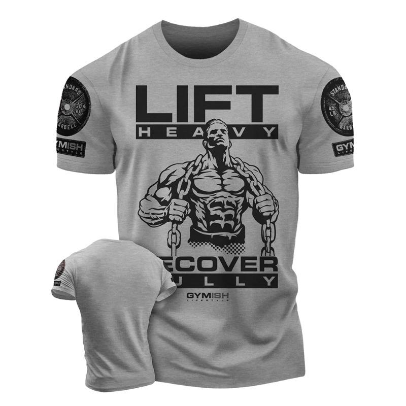 ETST 03 3D-geprinte Recover Fully Workout T-shirt Grappig sportschool T-shirt Hoogwaardig katoen Heren Korte mouwen Muscle Man Tough Guy T-shirt 5XL
