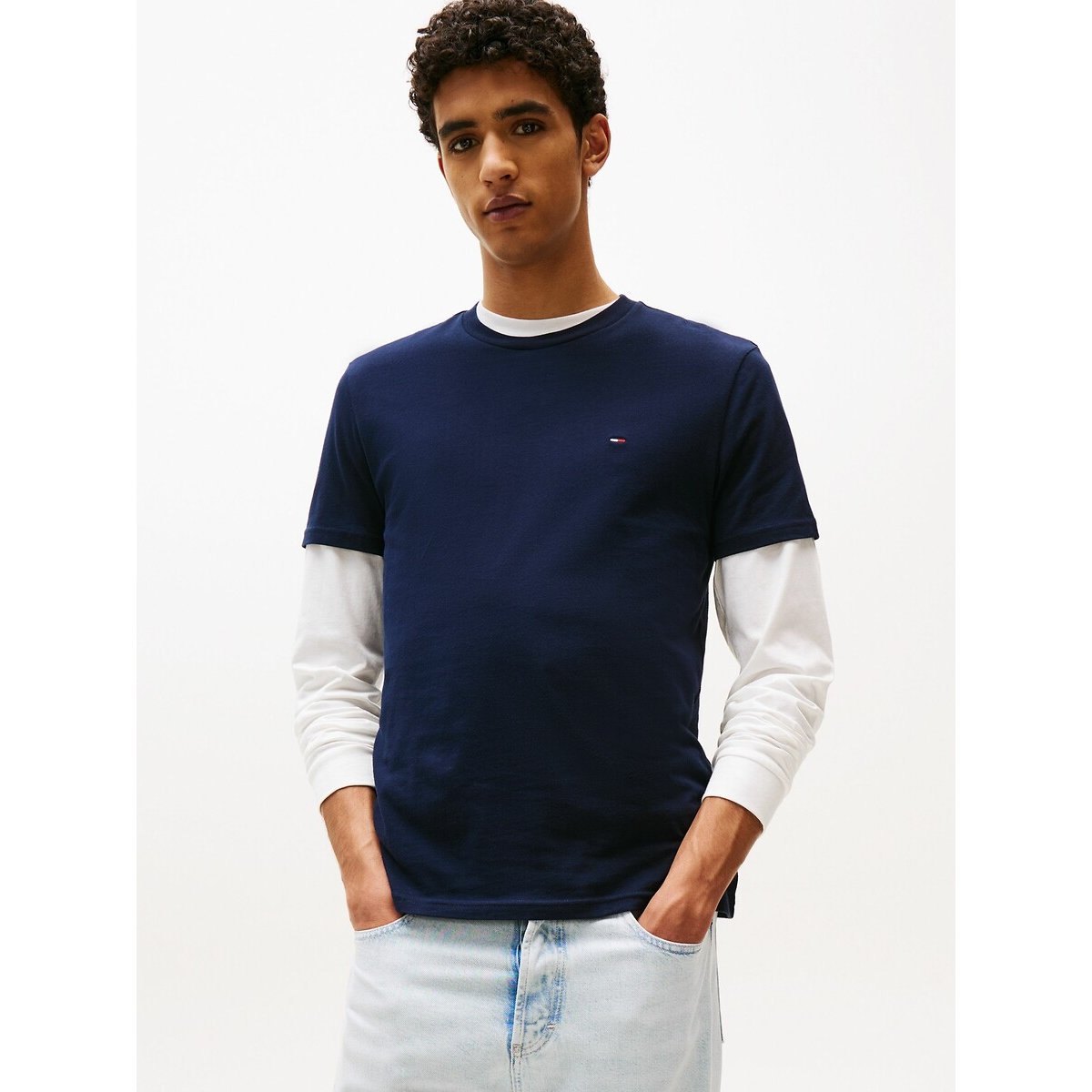 TOMMY JEANS Shirt met ronde hals TJM XSLIM 2PACK JERSEY TEE EXT (Set van 2)