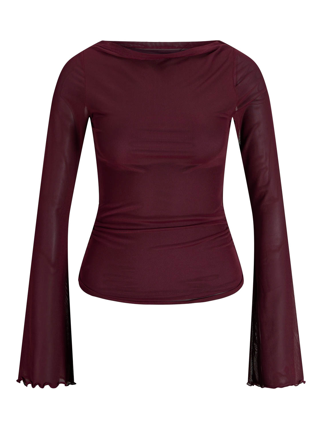 Jack and Jones Jxminna Mesh Ls Top Wvn Ln