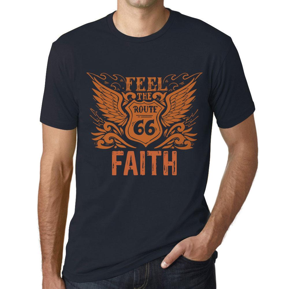 Ultrabasic Vintage T-shirt voor heren Grafisch T-shirt Voel het geloof Marine XS afgrond