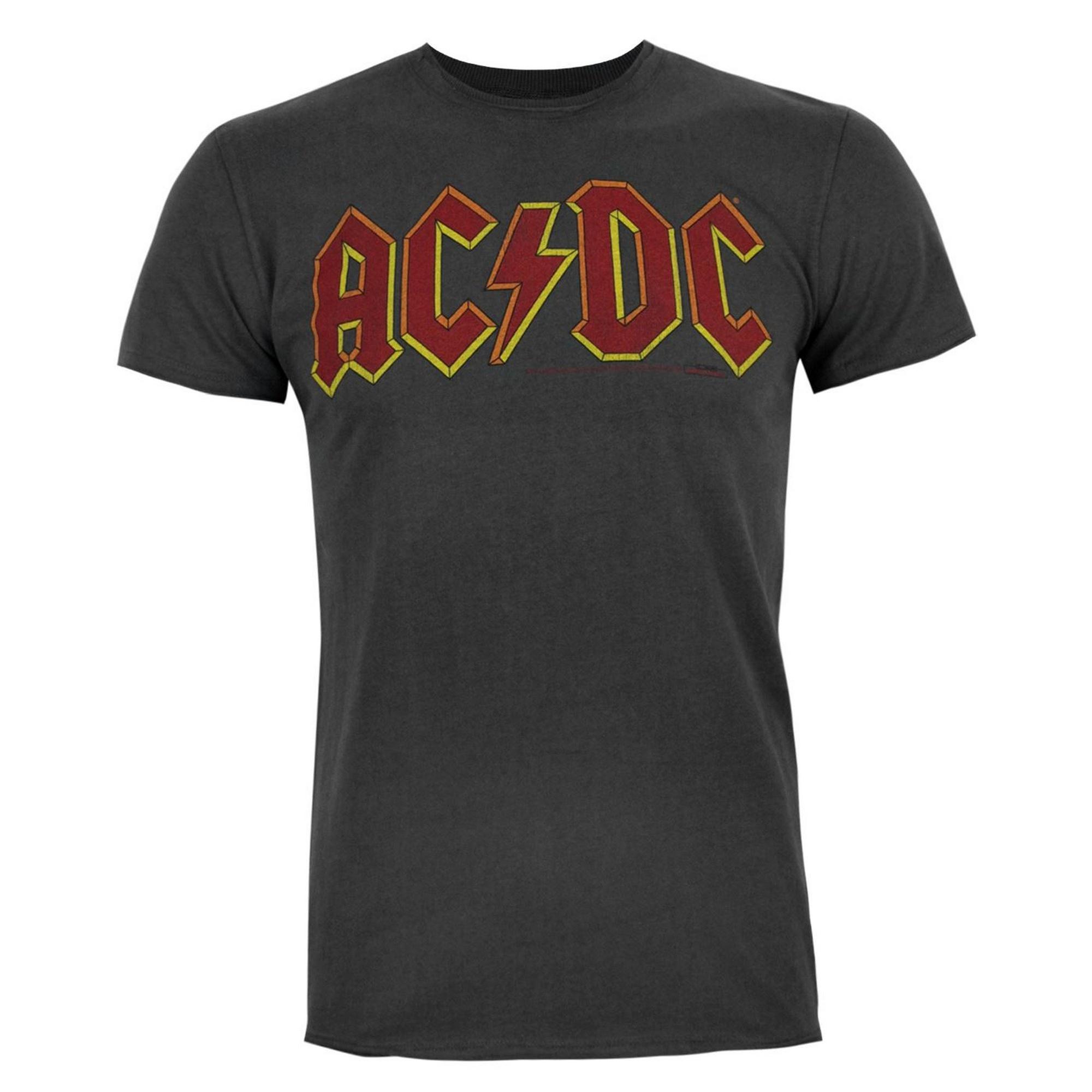 AC/DC herenlogo-T-shirt S houtskool