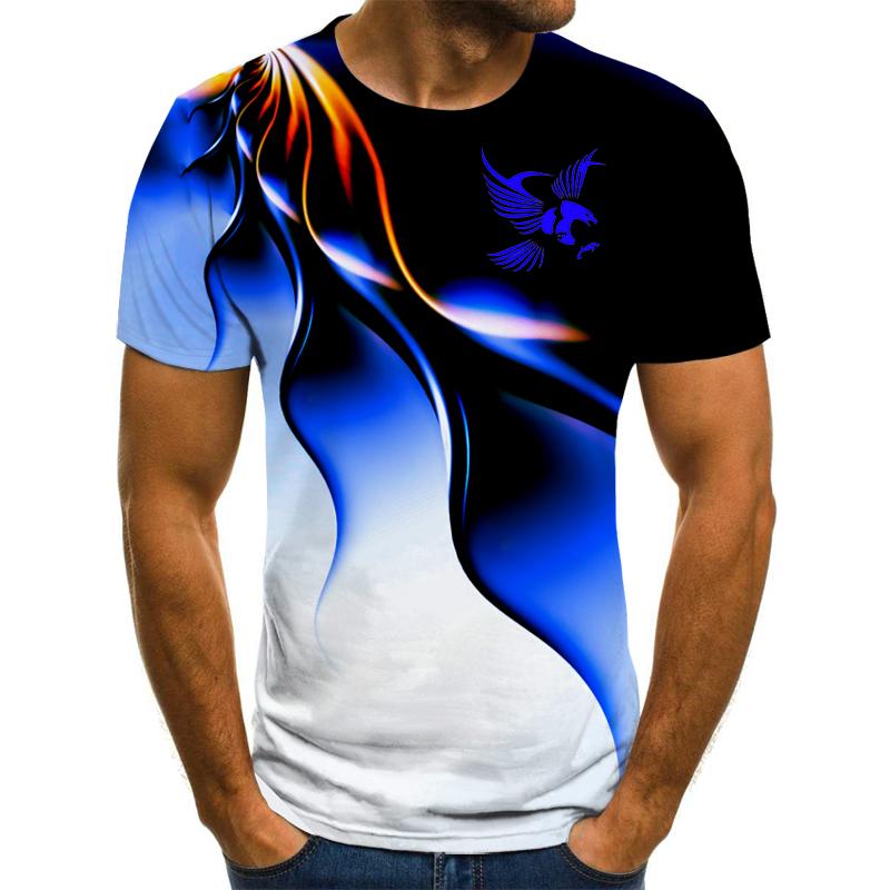 Nihao Mode zomer t-shirt heren 3D Eagle print heren T-shirt ademend street style stiksels print t-shirt heren maat 6XL L