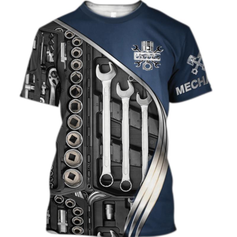 Xuhaijian02 Mannen T-shirt Vintage T-shirt Zomer Kleding Monteur 3d Print Tops 5xl Straat Casual Sport Oversized Trui 2XL