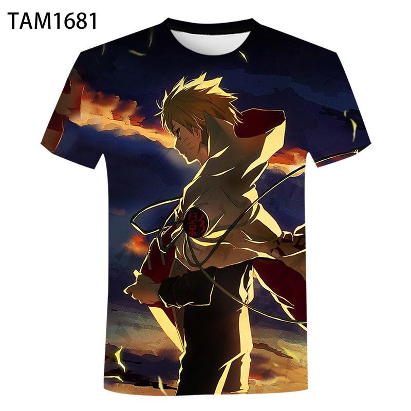 Baibao QIQI T-shirt met korte mouwen Naruto Japanse cartoon mode casual kinderen herenkleding 3D bedrukte topkleding met korte mouwen S