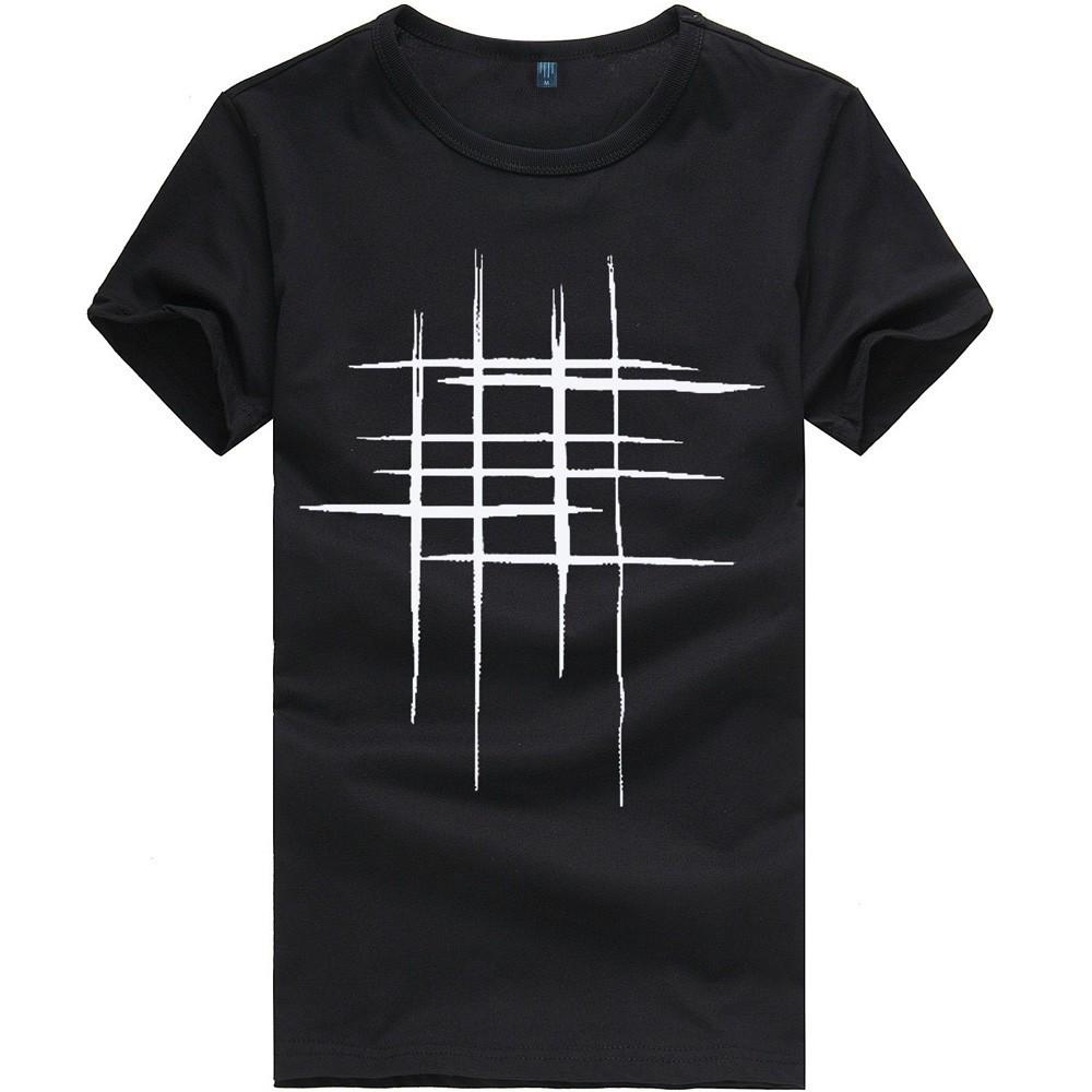 Ximalaya Ramidos Heren Afdrukken Tees Shirt Korte mouw T-shirt Katoen Casual blouse M zwart