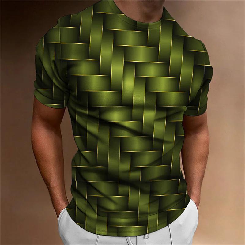 Xuhaijian02 Eenvoudig heren T-shirt geometrisch patroon 3d bedrukt heren top alledaagse casual kleding los oversized shirt retro sweatshirt L